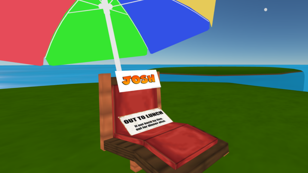 It wasn't all work. Working like this was not without its share of fun (and funny) things that happened as a result of creative people being able to do things that have never been done before. Calling in sick or leaving for a lunch break was as easy as leaving a note on your 'office chair'. Although we each worked from home without physically being present with one another, in many ways, we felt more connected than if we had been in-person.